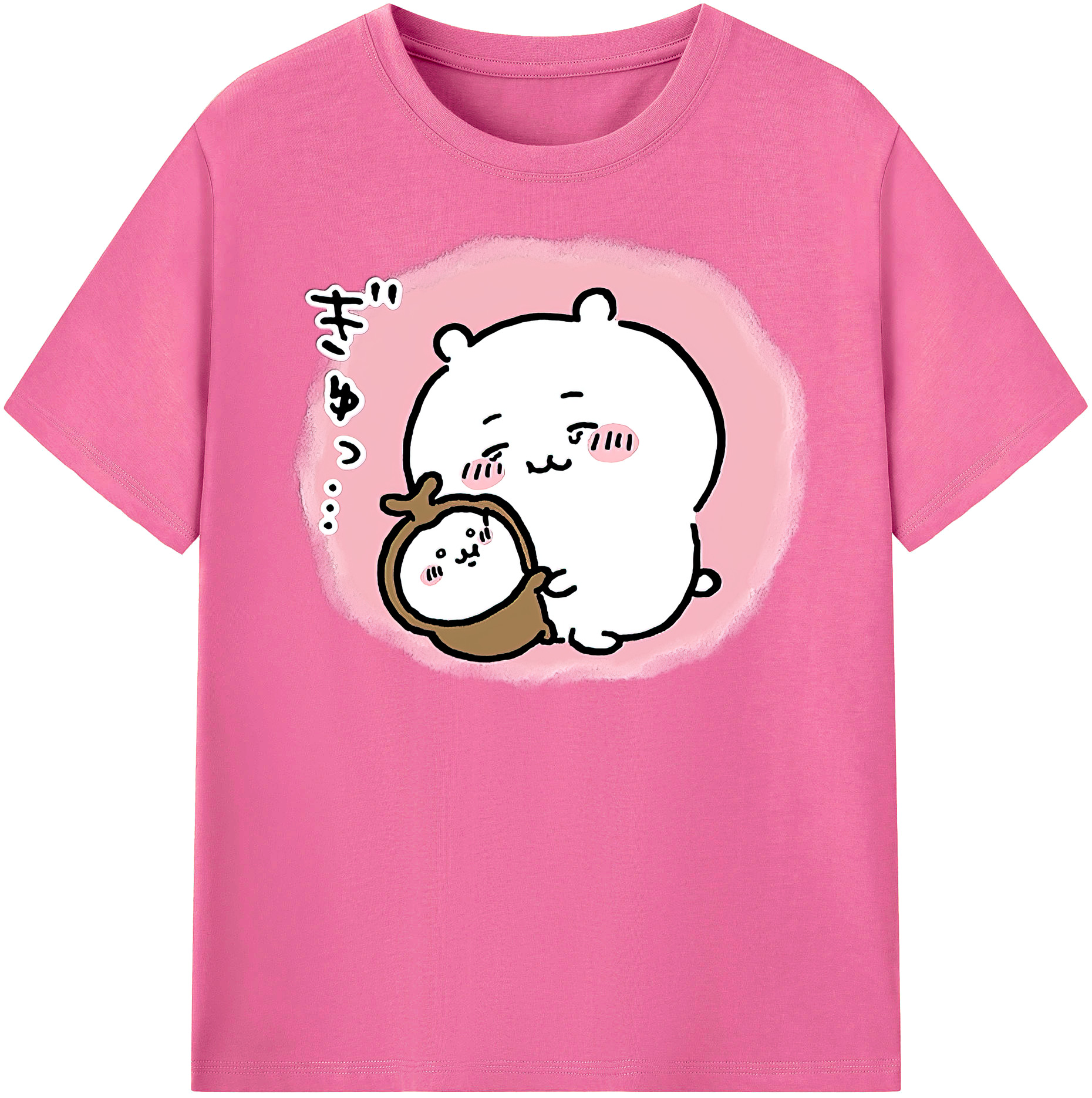 （画像用） ちいかわ ちいかわ Chii-kawa chiikawa レディースカジュアルプリントTシャツ（綿100％）